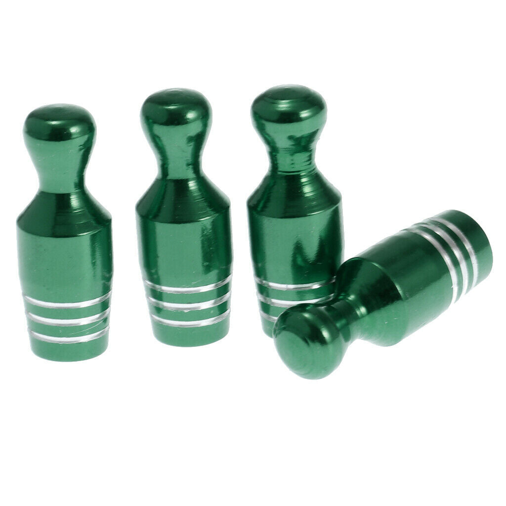 4PCS Green Wheel Tyre Tire Valve Stems Air Dust Cover Caps for Car Truck Bike