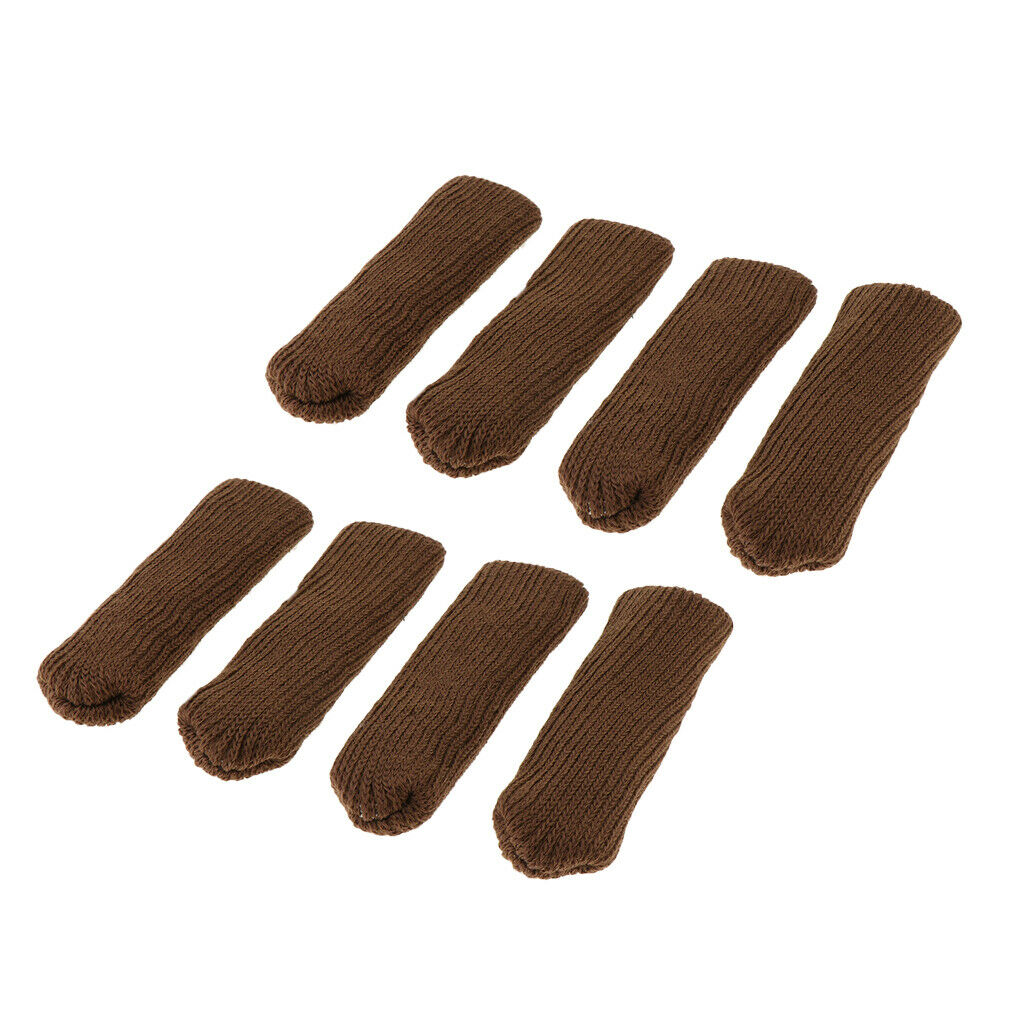 8pcs Knitted Furniture Chair Leg Feet Socks Booties Hardwood Protectors Caps
