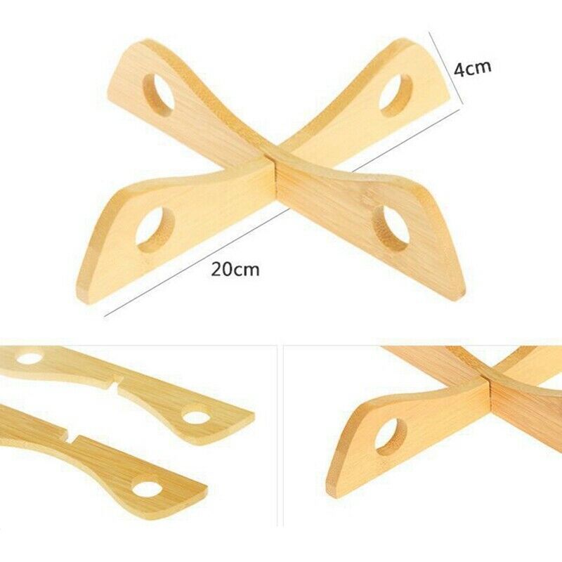 Bamboo Cross Tray Holder Pot Soup Bowl Mat Wood Bamboo Organizer Hot Pot .l8