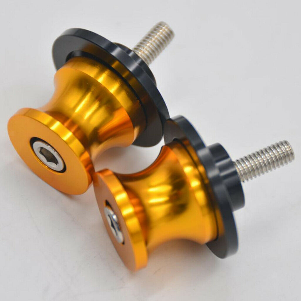 Pair 6mm Aluminum Swingarm Swing Arm Sliders Bobbins Screws For Motorcycle