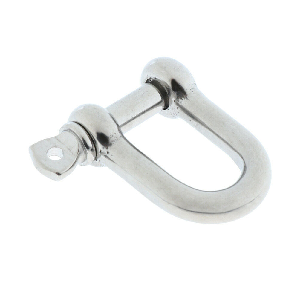 6pcs M8 Stainless Steel Screw Pin Anchor Bow Shackle- Marine Graded, Rustproof