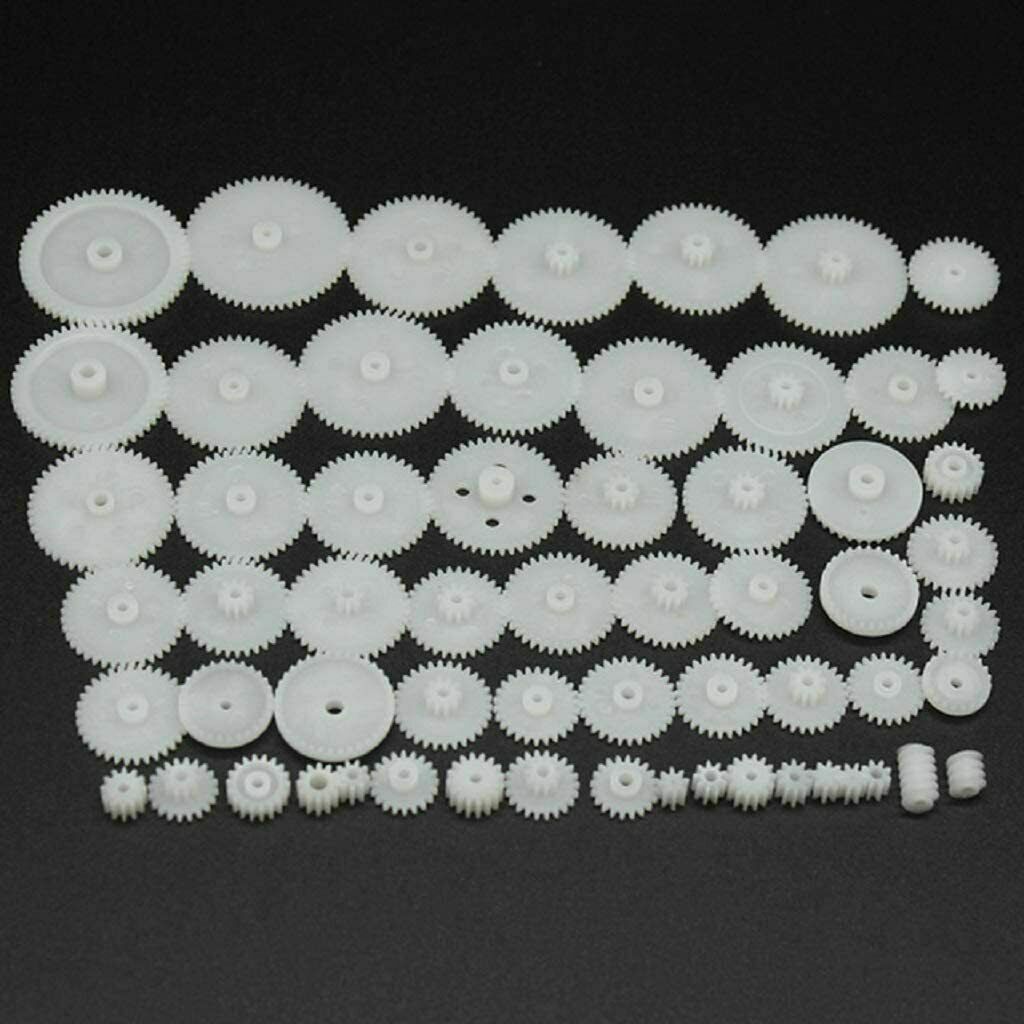 58Pcs/Set Plastic Gears Worm Kids Car Toys Models RC Part Repair Accessories US！