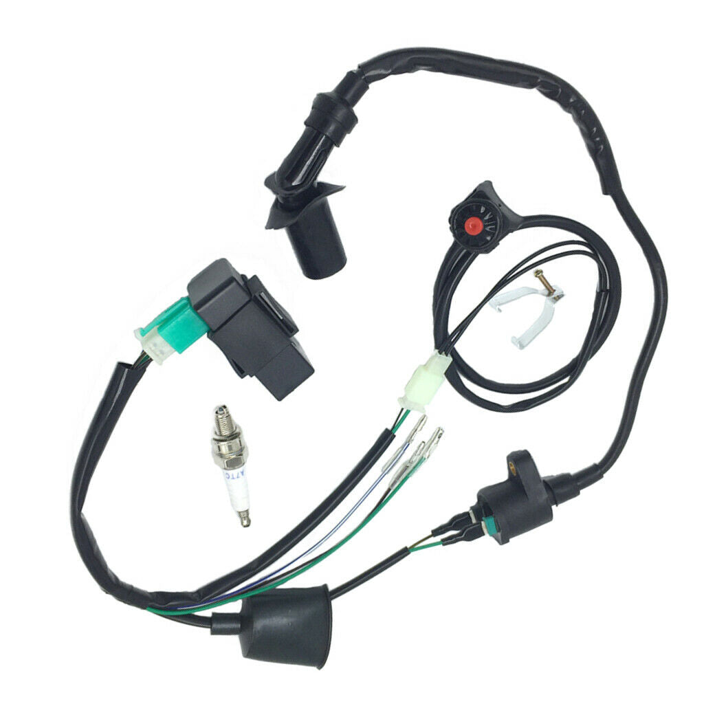 Wiring Loom Harness Kill Switch Ignition Coil CDI For 50-160cc Engine Dirt Bike