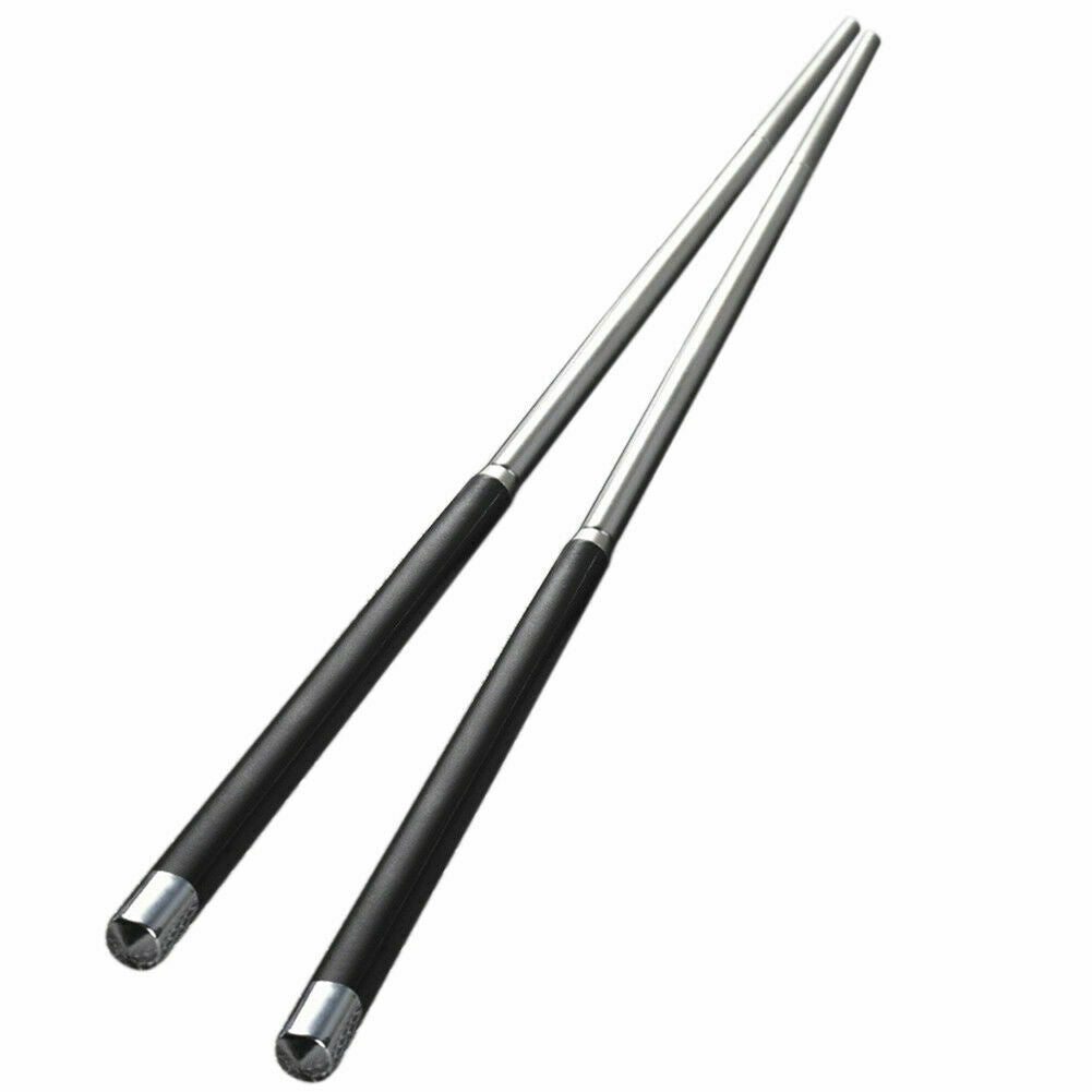 1 Pair Chopsticks Metal Korean Chinese Stainless Steel Chop Sticks Gift Black