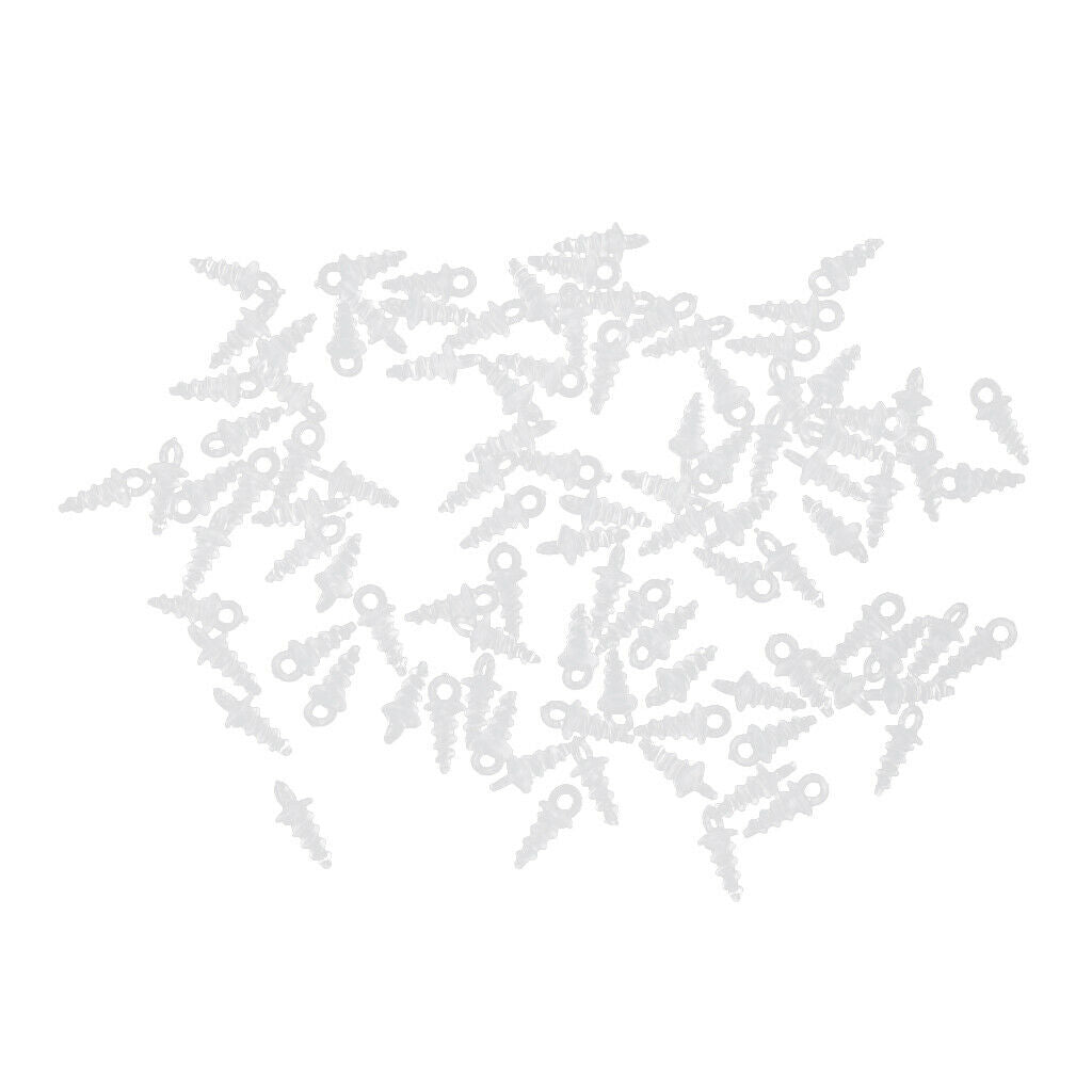 100 pcs Bait Screws  Up Pegs / Screws Carp Fishing Chod Rigs Transparent