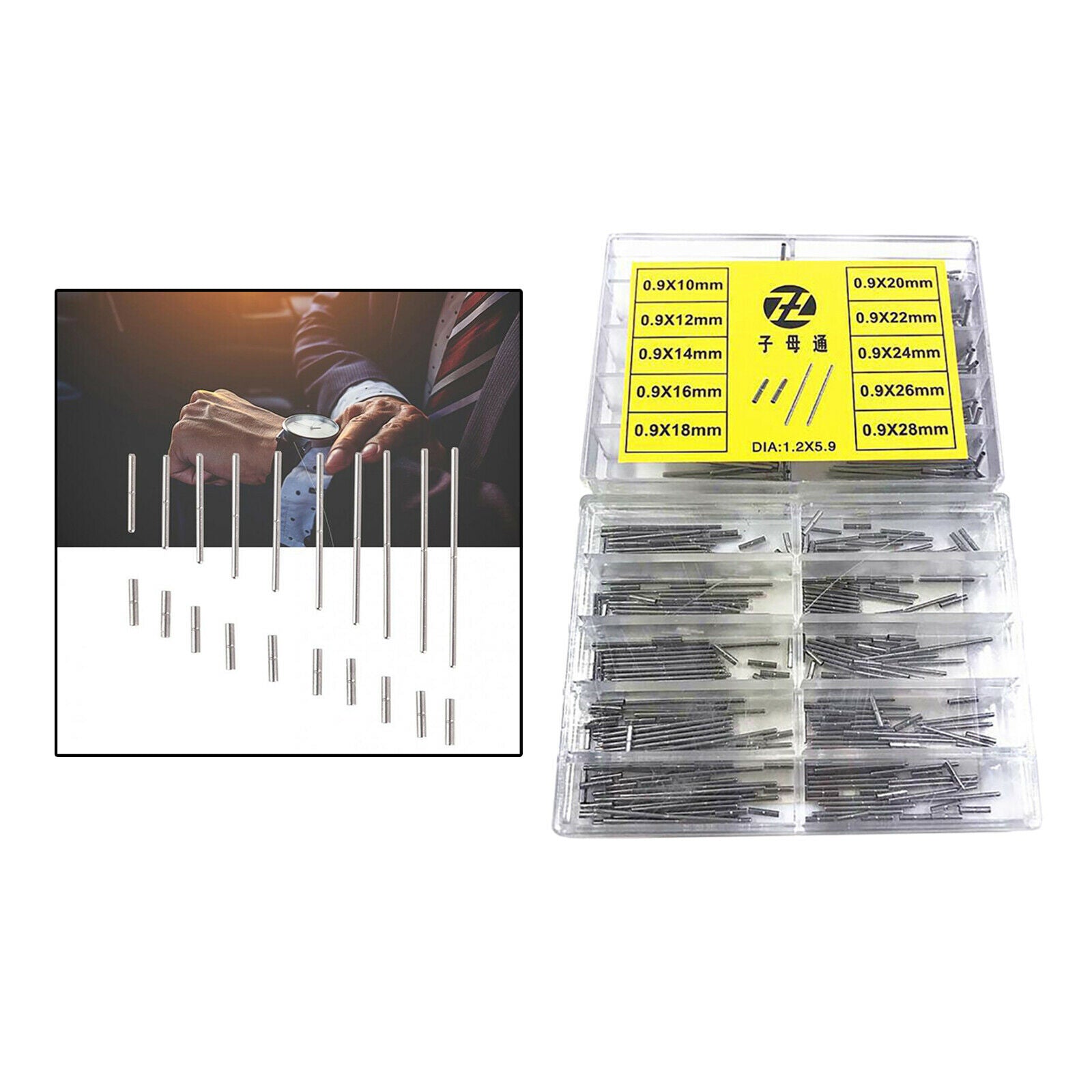 Stainless Steel 0.9mm 10mm~28mm Watchband Tube Bars Set Watch Accessories