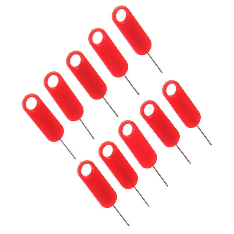 10x Red Sim Card Tray Removal Eject Pin Key Tool Stainless Steel Needle&PTlaI FG