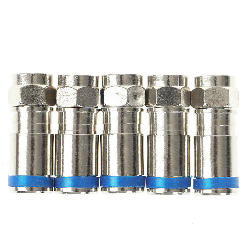 5Pcs F-Type Male Plug Compression Connectors For RG6 Coax Coaxial TV Cabl.l8