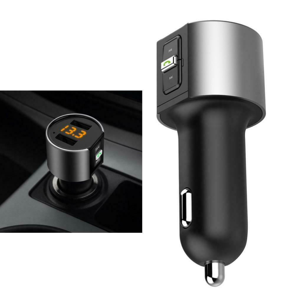 Dual USB 5V 2.4A & 1A Car Bluetooth FM Transmitter Radio Adapter MP3 Player