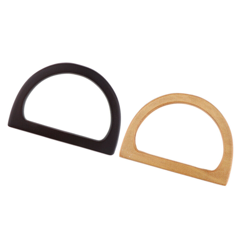 2x Fashion Wood Bag Handle Coat Rack Replacement Handbag Handle Purse Making