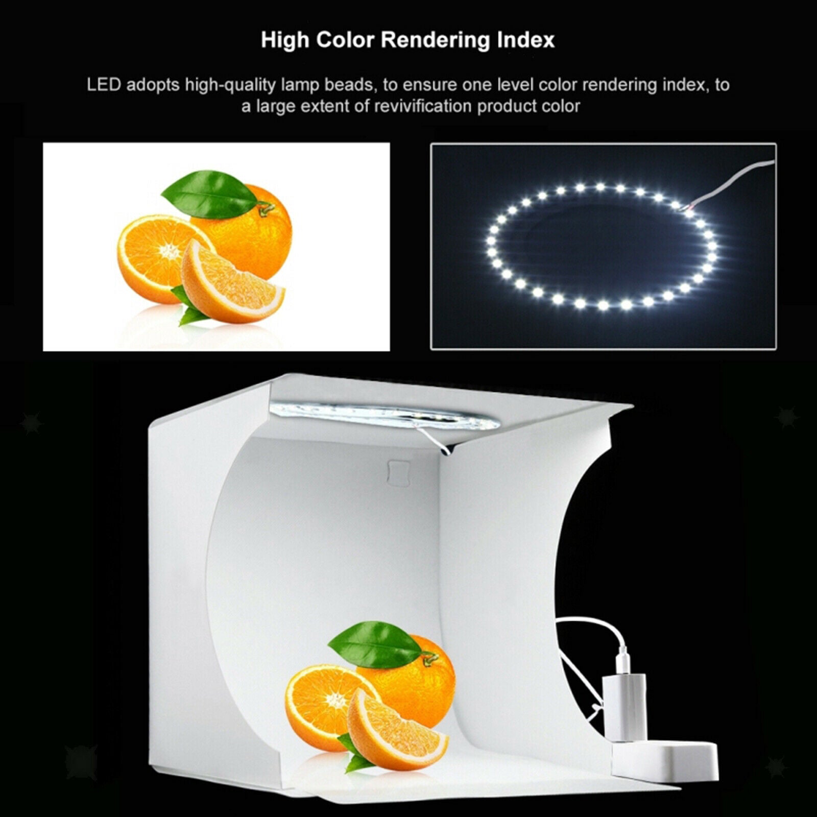 Folding Photography Light Tent Kit LED Light + 6 Kind of Color Backgrounds