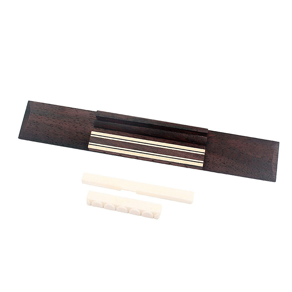 Guitar Bone Bridge Saddle Nut Rosewood Guitar Bridge for Classical Guitar