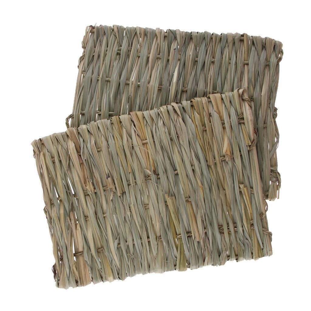 4pcs Straw Woven Rabbit Small Pet Mat Hamster Mouse Natural Hay Bedding Petate