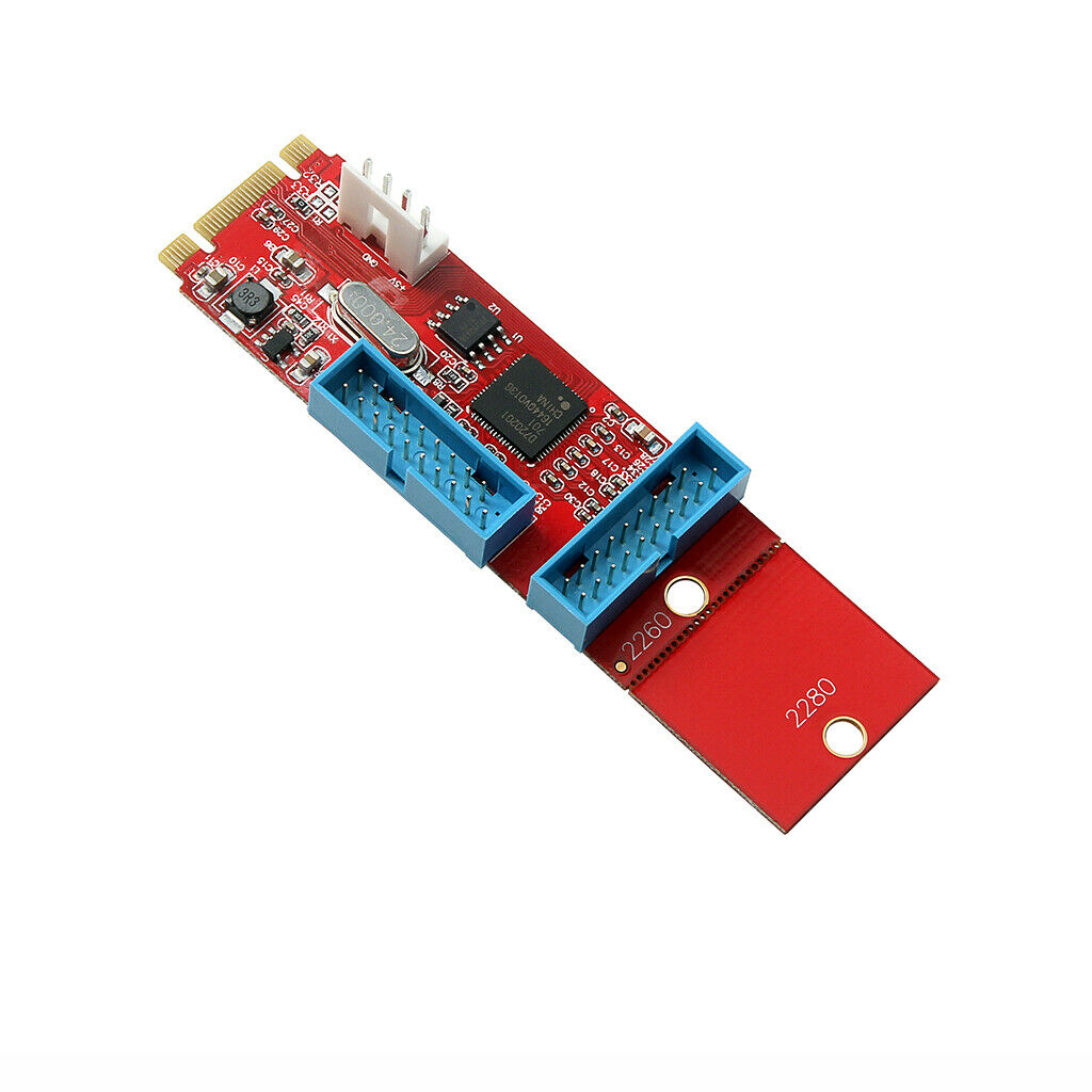 2Port 19Pin USB3.0 to M.2 B M Key Motherboard Adapter Converter Card