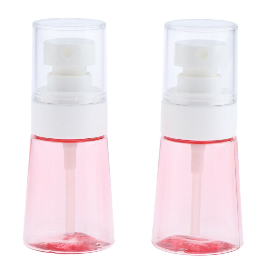 2x Plastic Refillable Empty Fine Mist Pump Spray Bottles Travel Home 60ml