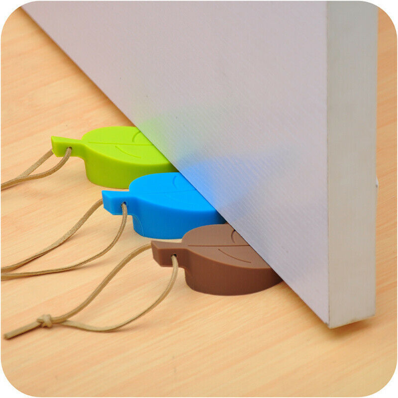Leaves Shape Silicone Rubber Door Stop Stoppers Door Block Anti-Folder HandBDAU