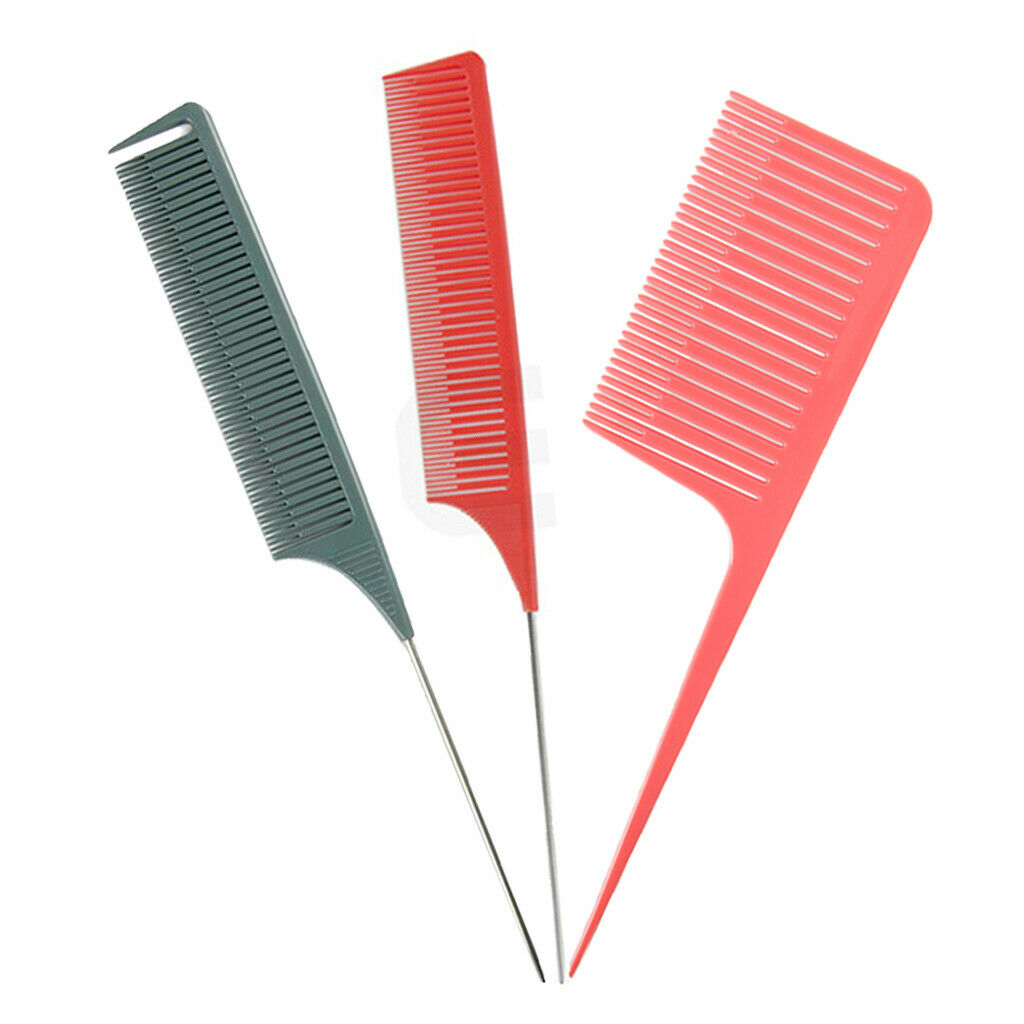 3x Women Pro Plastic Fine One-way Weaving Highlighting Foiling Hair Comb