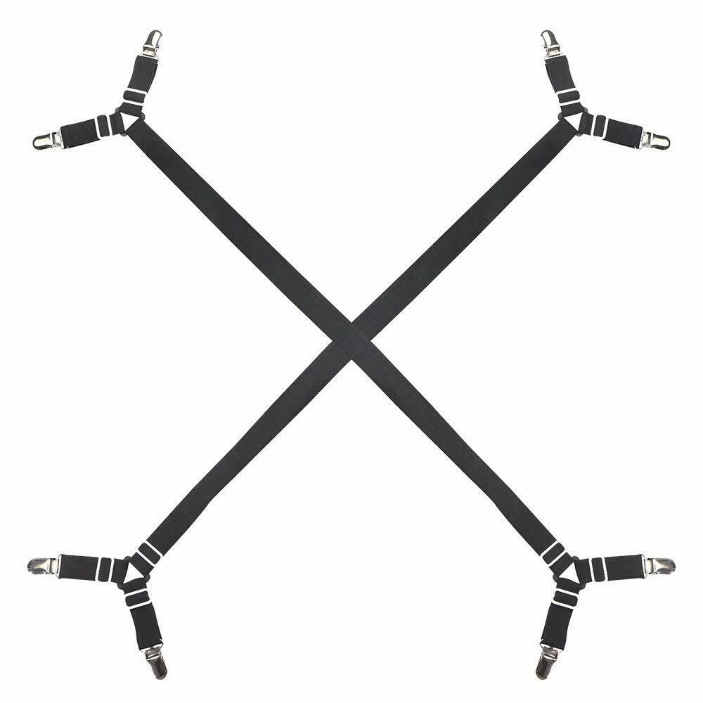Adjustable Crisscross Bed/Fitted Sheet Placing Straps Gripper Holder Fastener