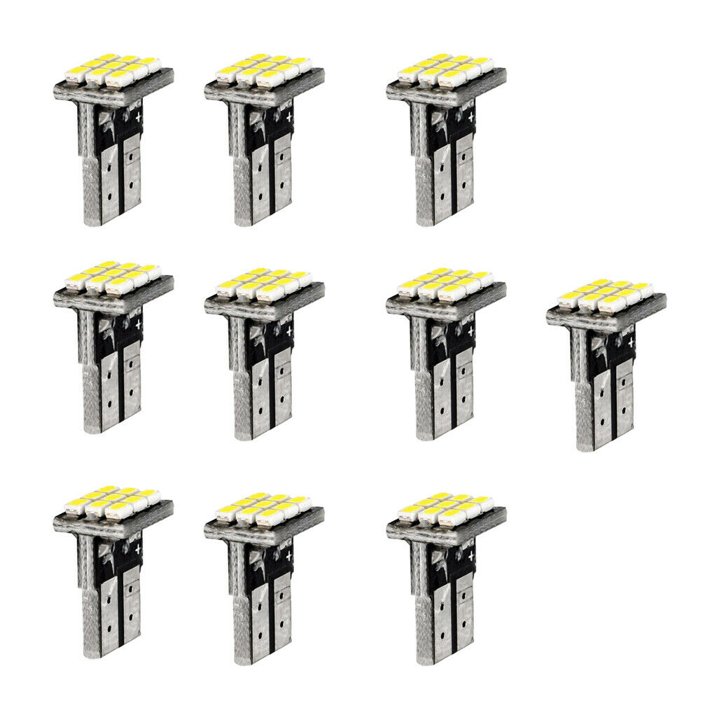 10x T10 1206 9SMD Car White Canbus LED Side Tail Lights Wedge Bulbs Lamp