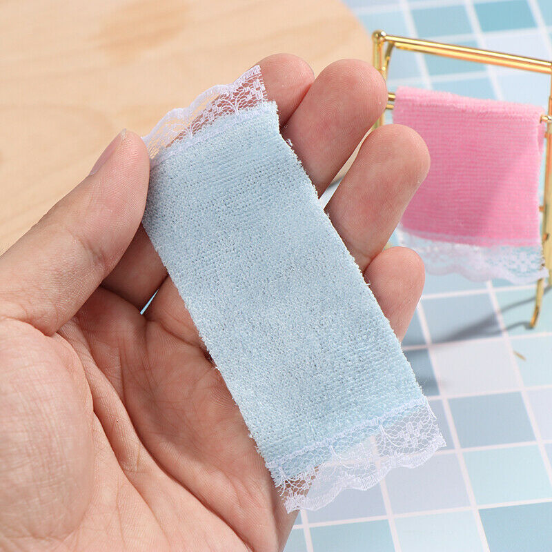 1:12 Metal Free-Standing Hand Towel Drying Rack with 2 Towels for Dollhou.l8