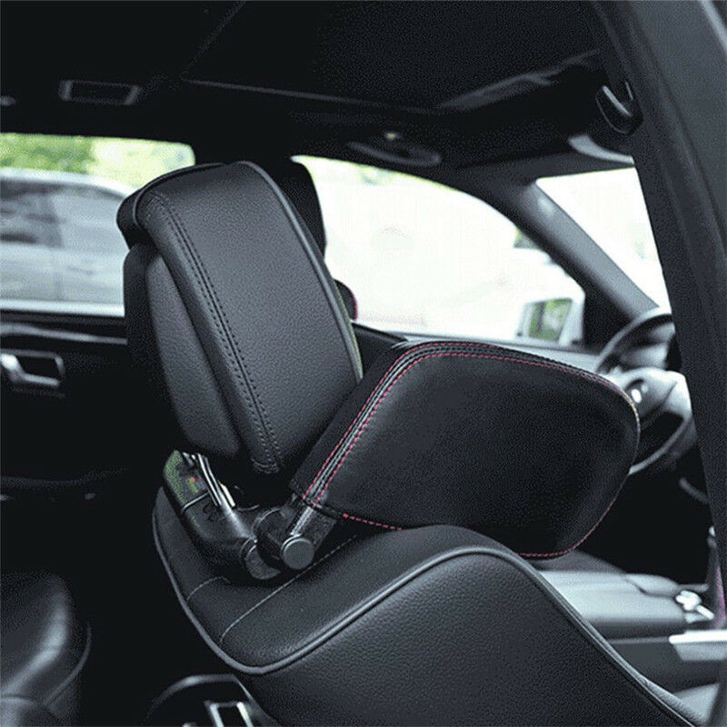 Car Headrest Neck Pillow Head Prop Seat Rest Nap Side Cushion Pad Travel Black