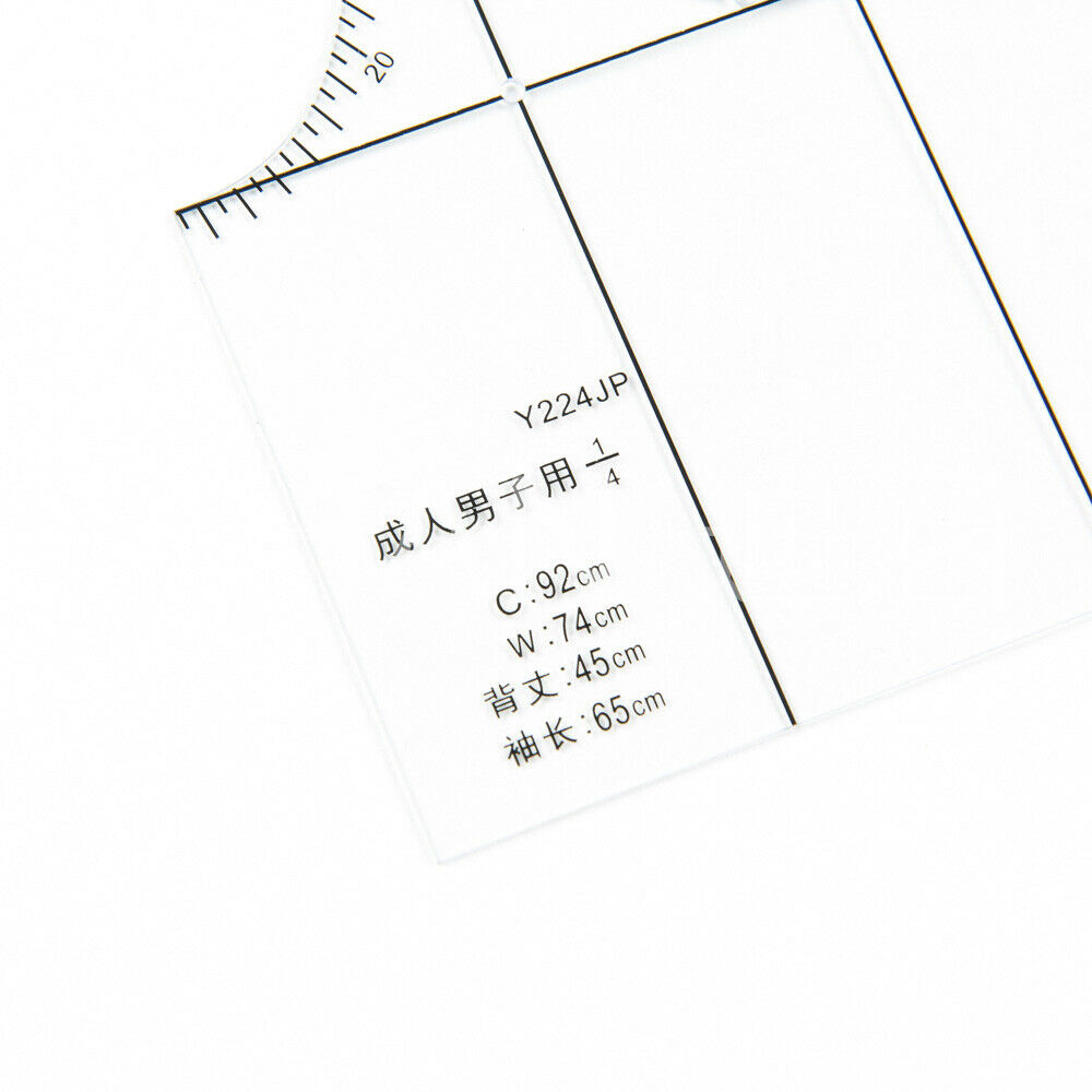 1:4 Clothes Design Ruler Drafting Template Japanese Mens Drawing Prototype Tools
