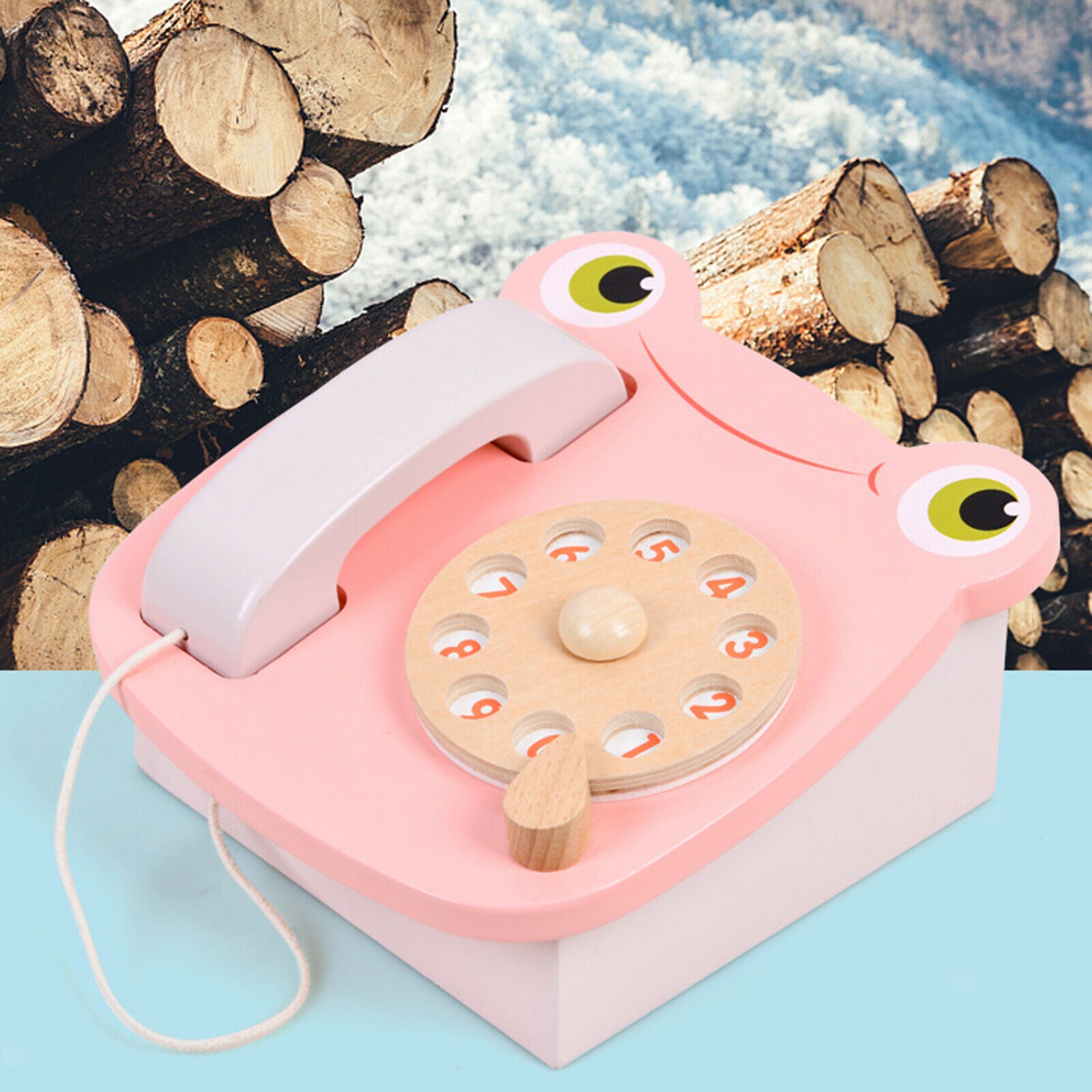 Wooden Frog Telephone Emotion Cultivation Phone Game Toys Kids Pretend Play