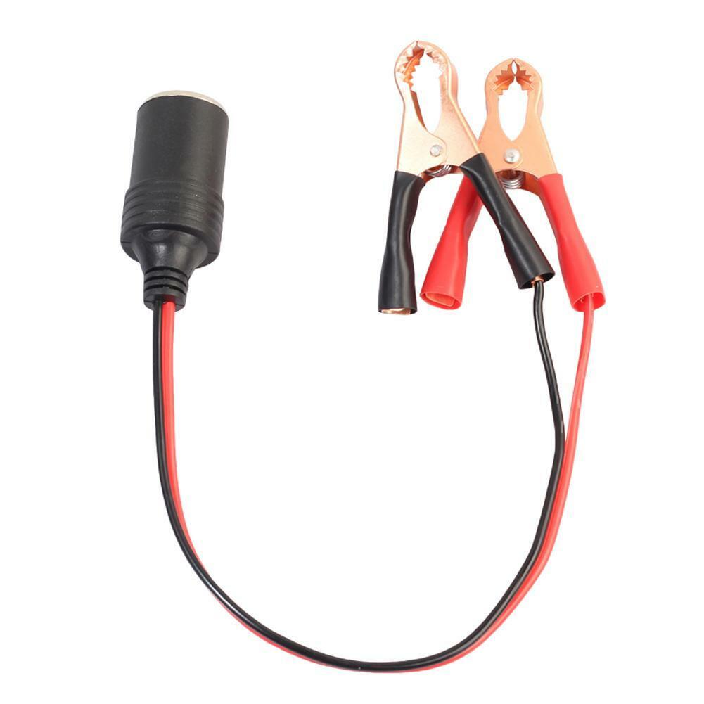 12V Battery Terminal Clip-on Vehicle Car Cigarette Lighter Socket Female Adapter
