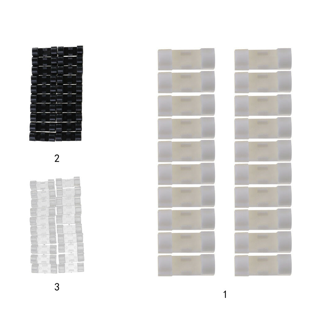 20pcs Wire Cord Cable Clips Organizer Holder Line Buckle white