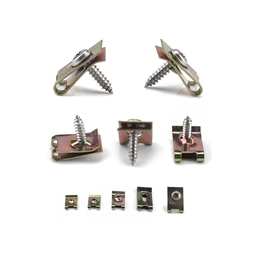 Color-Plated Zinc U-Shaped Reed Nut Flange Self-Tapping Screw Kit 170Pcs