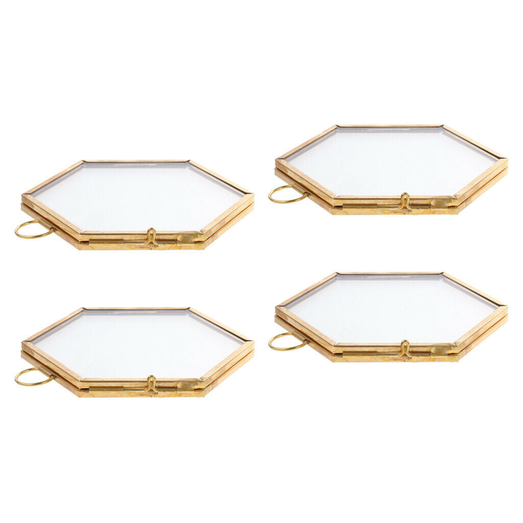 4PC Nordic Hanging Photo Frame Glass Metal Portrait Frame Wedding Supplies