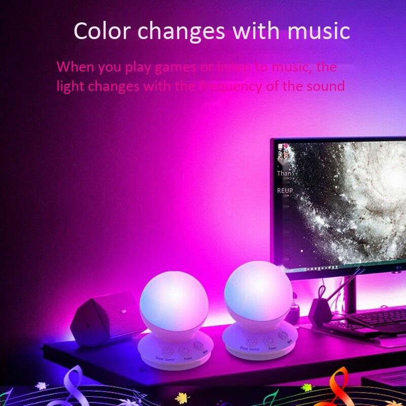 Led Smart Voice Control Night Light Colorful RGB Dimmable Table Light Smart DeD8