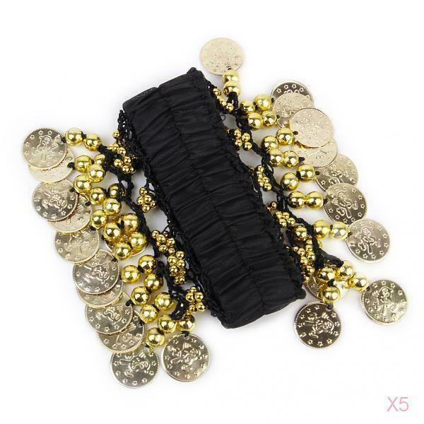 Belly Dance Arm Ankle Cuff Bracelet on Wrist W / 24 Golden Coins -