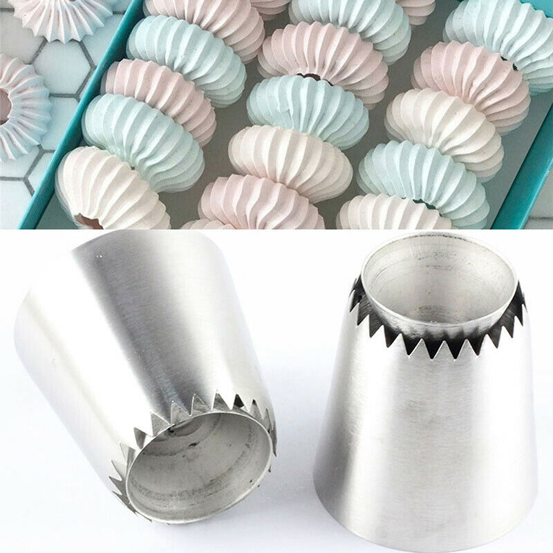 2Pcs Russian Pastry Tip Icing Piping Nozzles Large Nozzles Cupcake Baking.l8