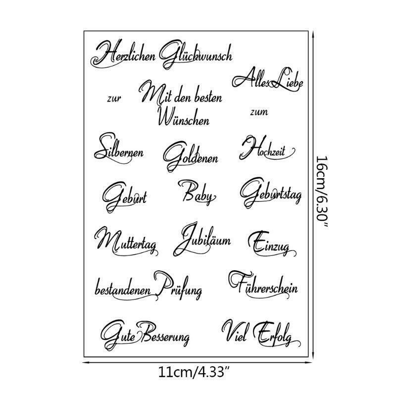 German Letters DIY Silicone Clear Stamp Cling Seal Scrapbook Embossing Album