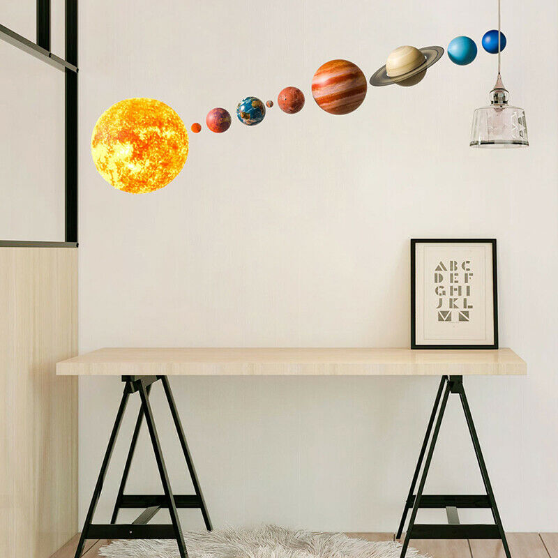Solar System Planets Wall Stickers for Kids Room Living Room Home Dec.l8