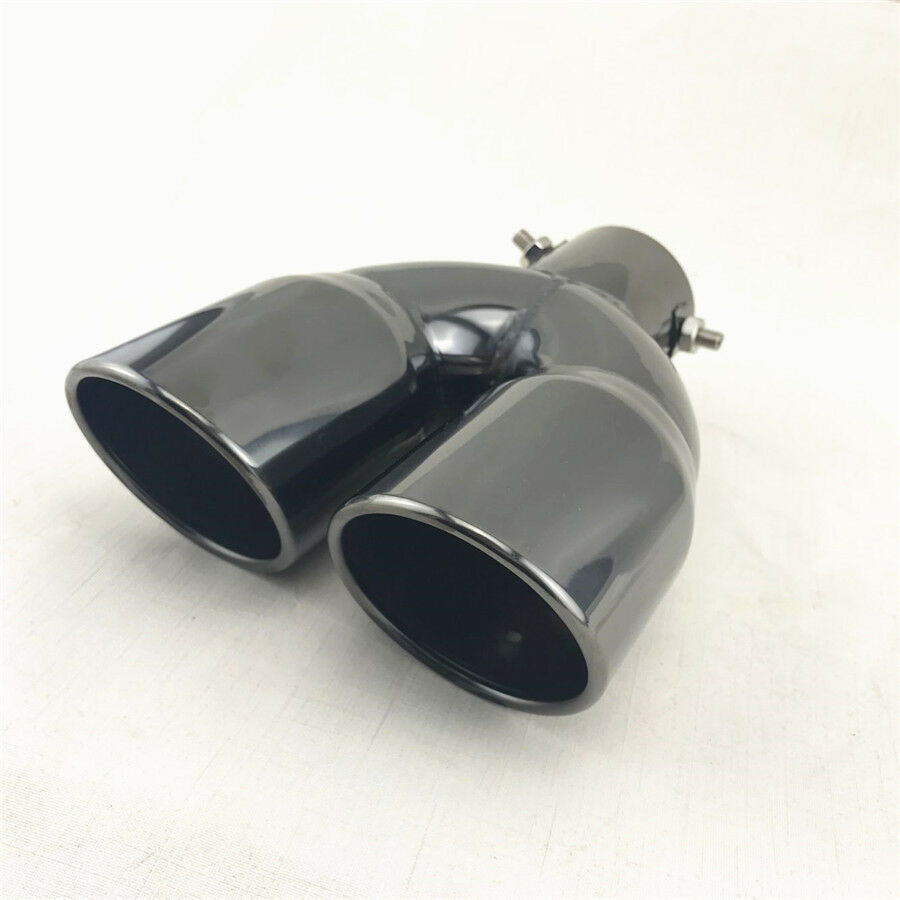 Universal Stainless Steel Round Dual Exhaust Tip 2.5" Inlet Muffler Tail Pipe