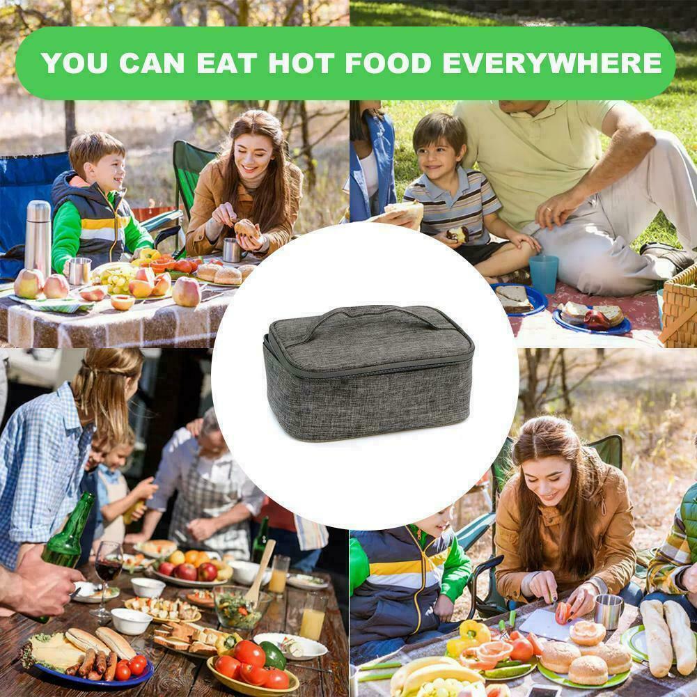 USB Thermal Insulation Lunch Food Box Warmer Heating Container Bag Storage Q9F2