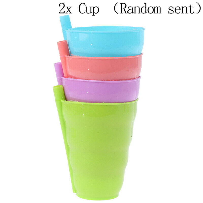 2 x Children Sip a Cup Tumblers with Built in Straw Plastic Sippy Cup .l8