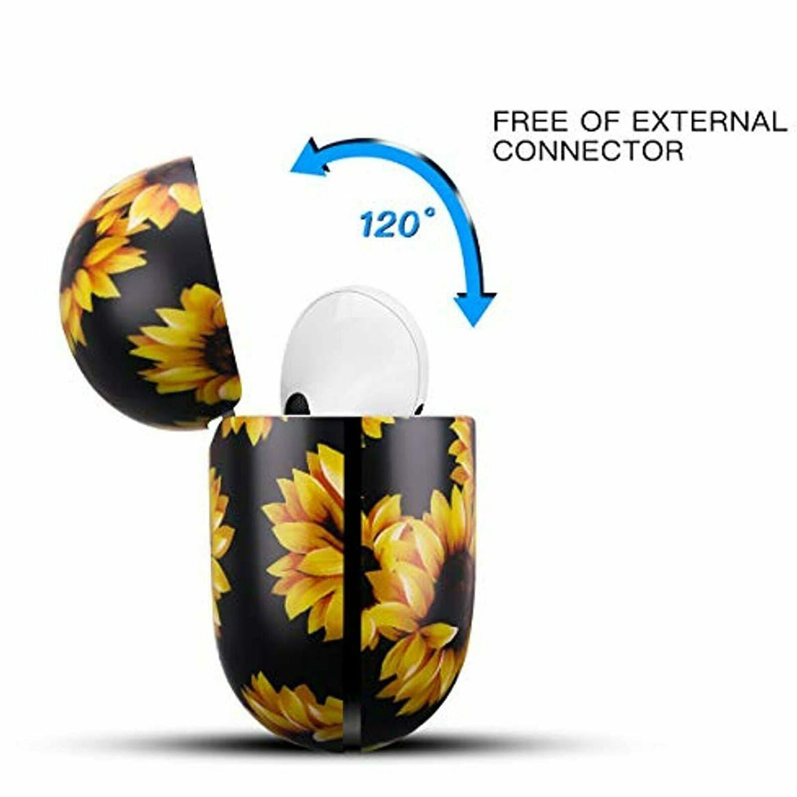 Sunflower For Airpod Pro Case Flexible Silicone Cover Cute Flower Floral Yellow