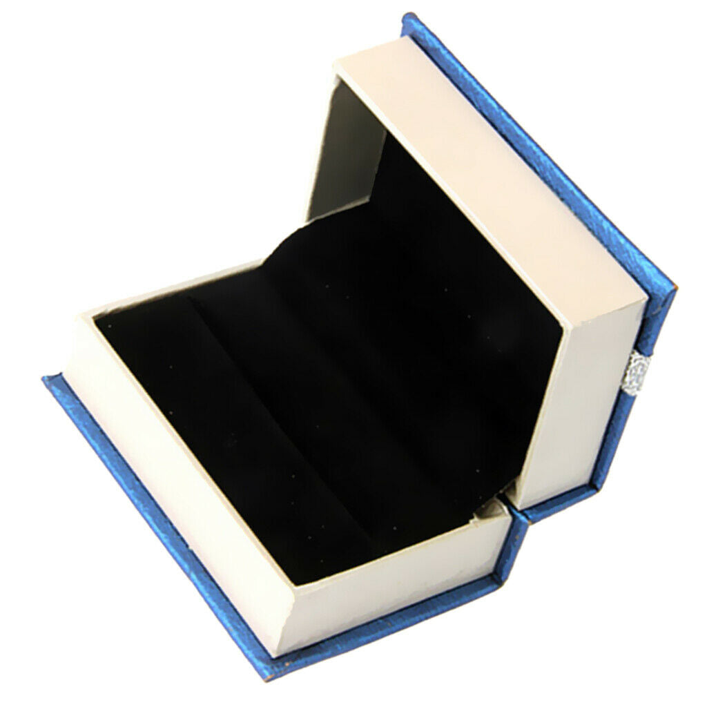 Exquisite Cardboard Velvet Cuff Links Ring Holder for Wedding Engagement