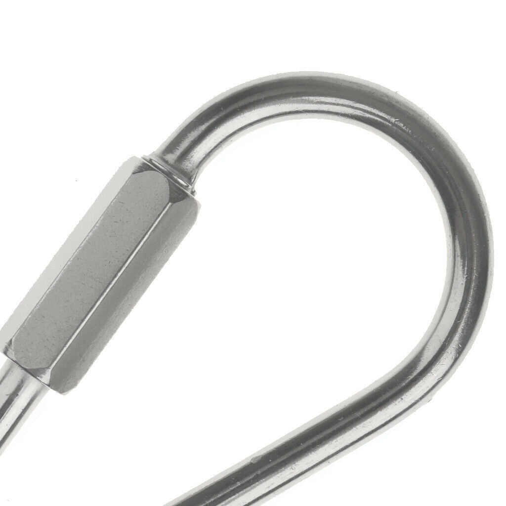 1pcs Camping Outdoor Stainless Screw Lock D Carabiner Clip Hook Key Chain M