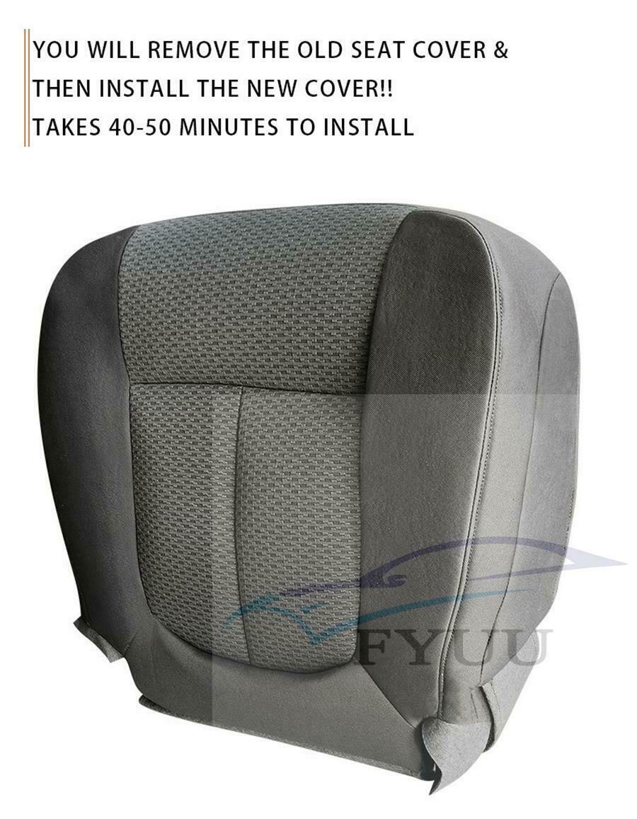 For Ford F150 11-14 Driver Side Bottom Replacement Leather Seat Cover Steel Gray