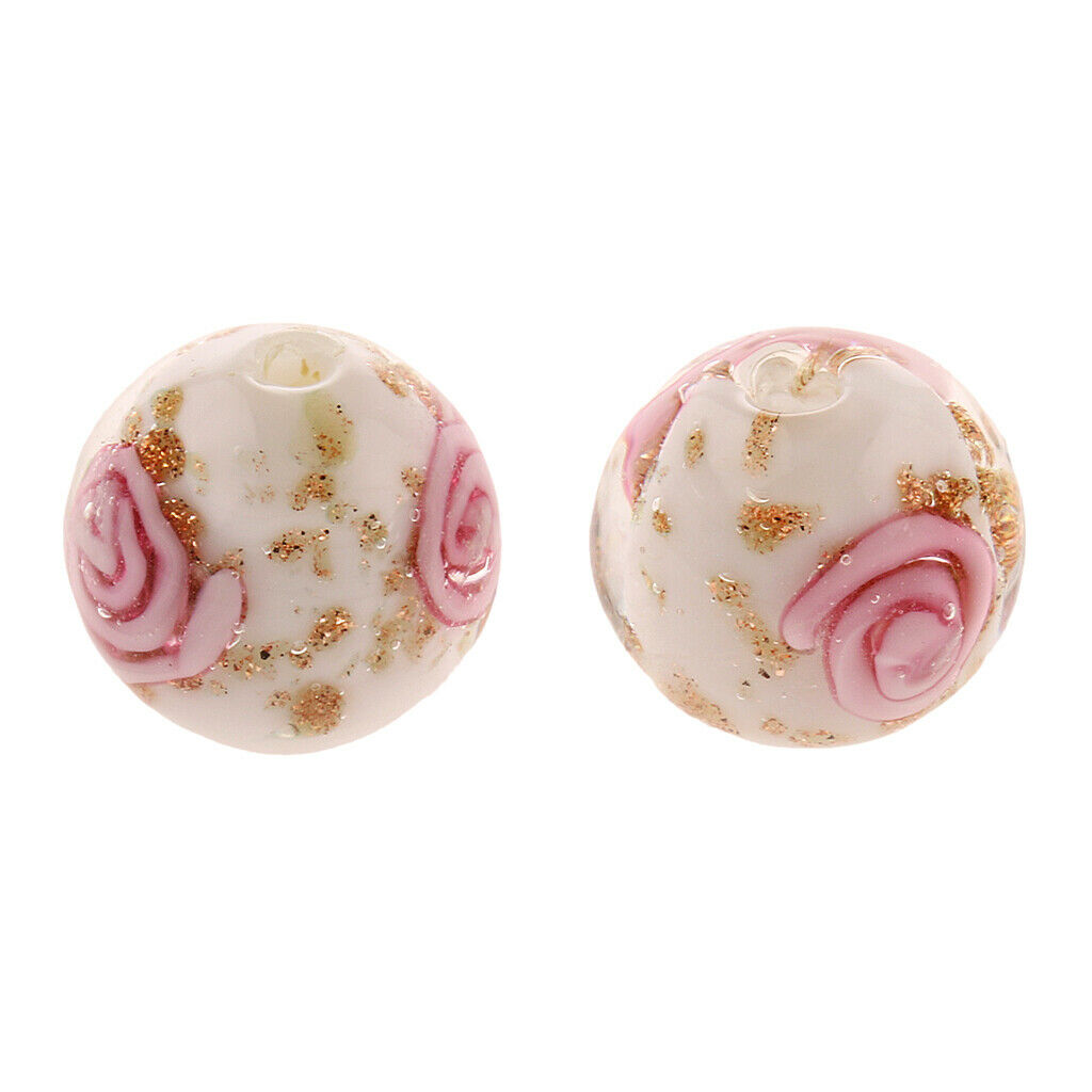 5pcs Lampwork Glass Round Beads for Jewelry Bracelet Making Craft DIY