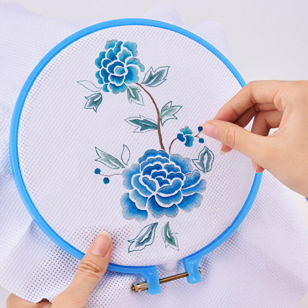 4Pcs Embroidery Hoops Plastic Circle Cross Stitch Hoop  Set For Sewing