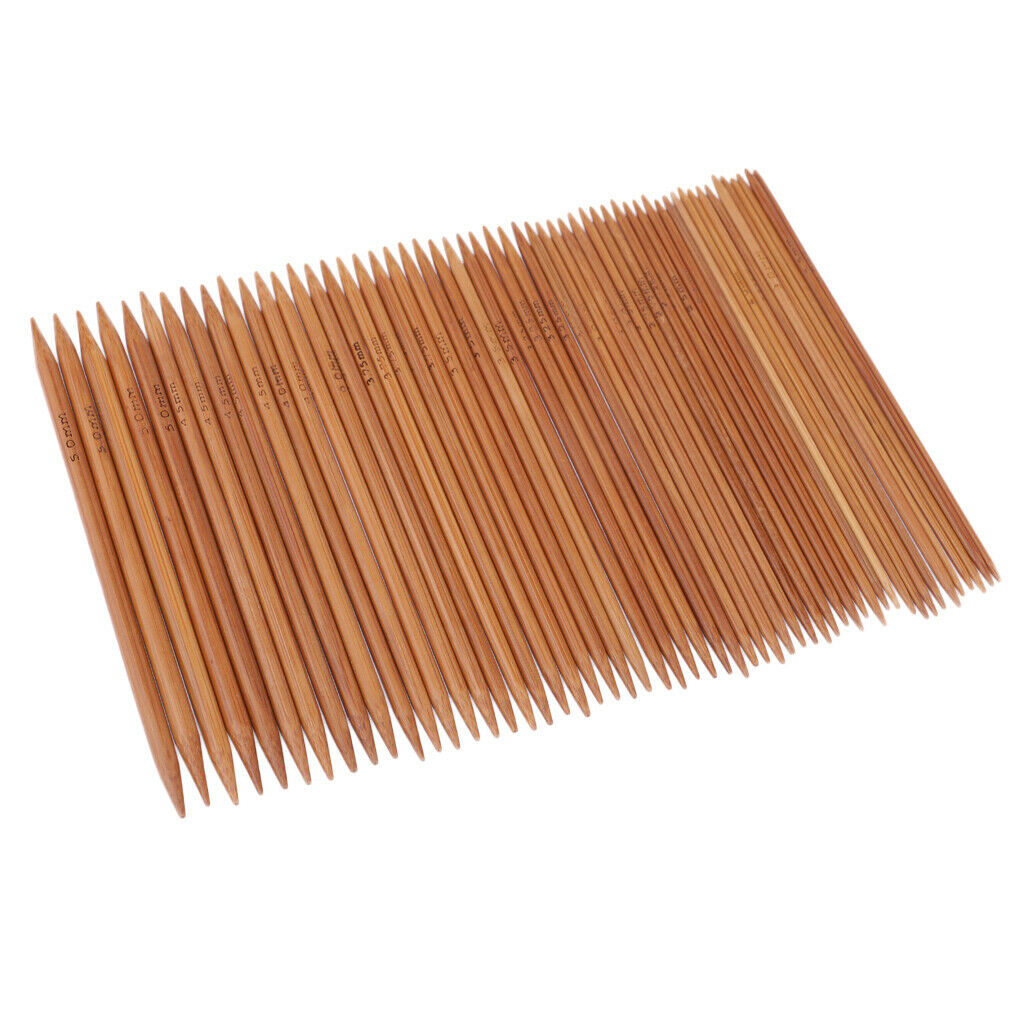 55pcs Double Pointed Knitting Needles Set Carbonized Bamboo Knitting Needles