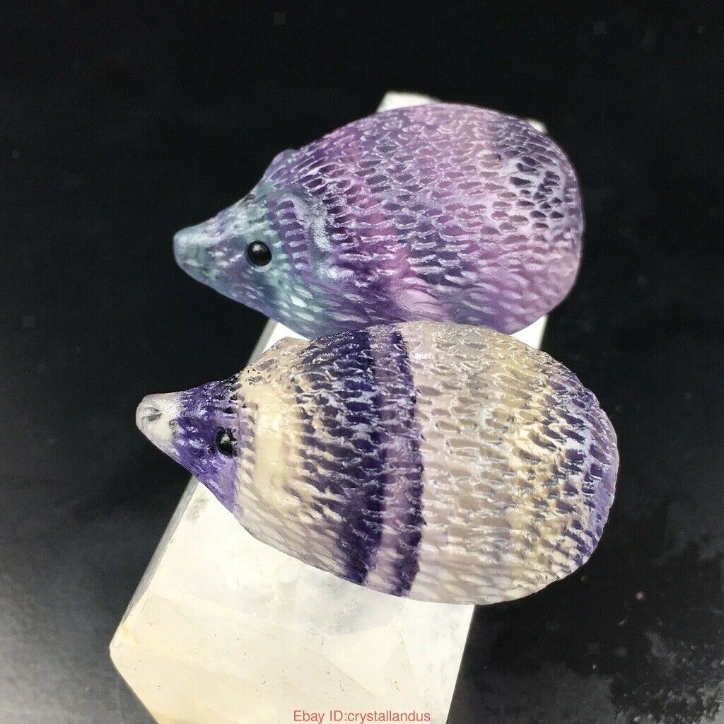 Crystal Carved Rainbow Hedgehog Stone Indoor Home Crafts Decor Collectibles