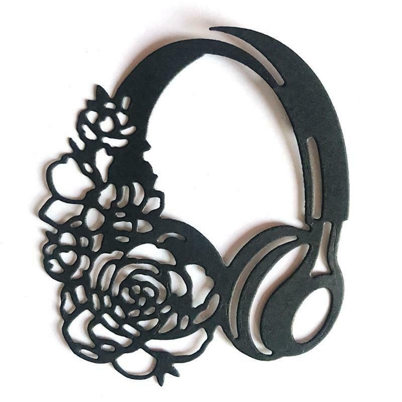 Headphone Flower Metal Cutting Dies Stencil DIY Scrapbooking Album Paper Card