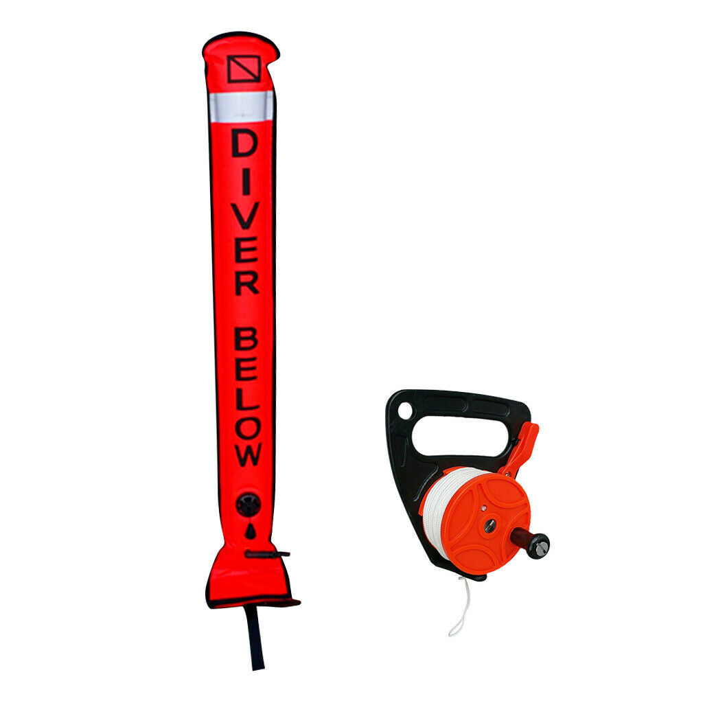 Scuba Diving Safety Sausage SMB Surface Marker Buoy & Dive Wreck Reel Line