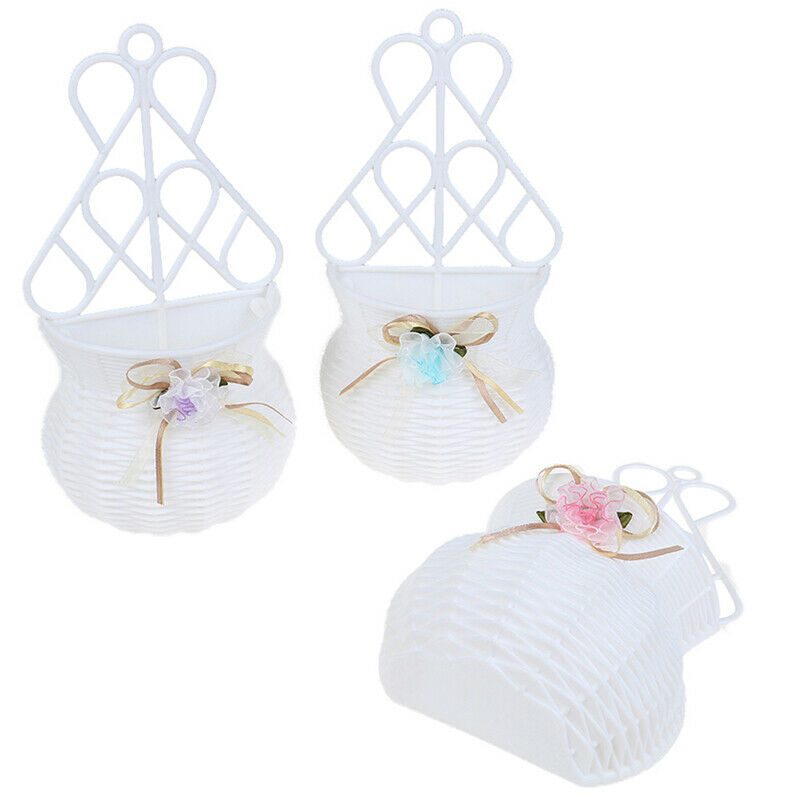 Artificial Rattan Wall Hanging Basket Flower Vase Home Decoration Random .l8